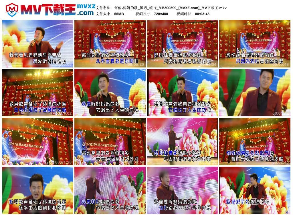 何俊-妈妈的歌_国语_流行_MB300599